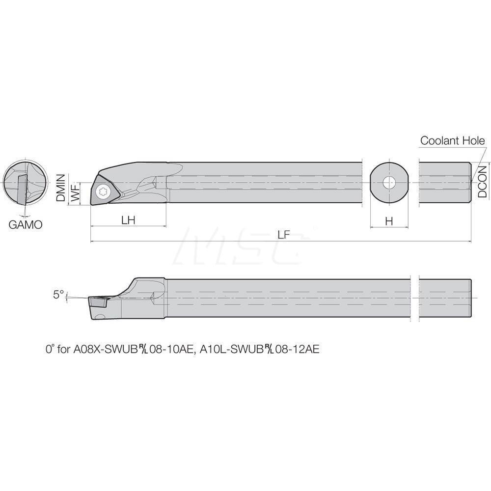 Picture of .500 Screw Mount Rh Boring Bar Kyocera A08M-STLPR2 AE